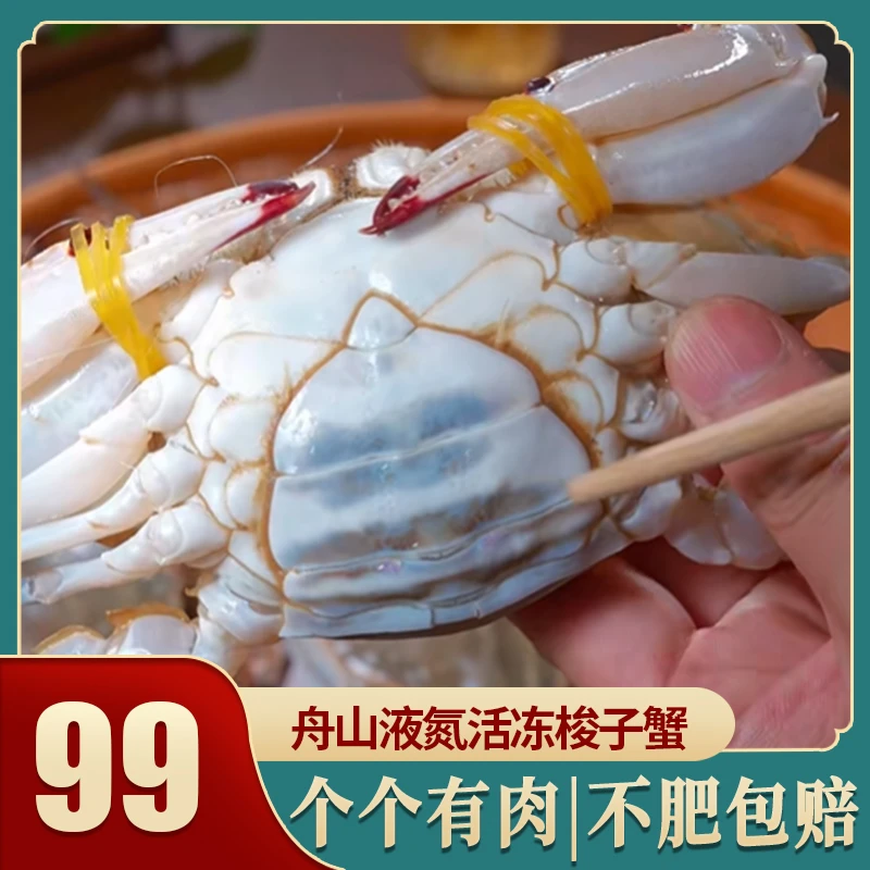 肉母蟹共10只【冻蟹】3-4两左右/只不带膏飞蟹白蟹螃蟹母蟹到手三斤