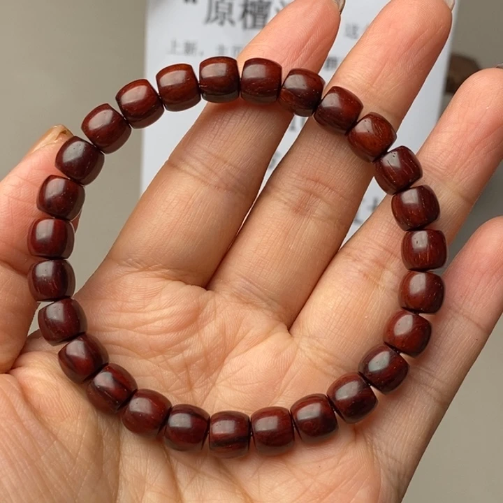 手串/手链小叶紫檀瑕疵鼓肚直切7×8