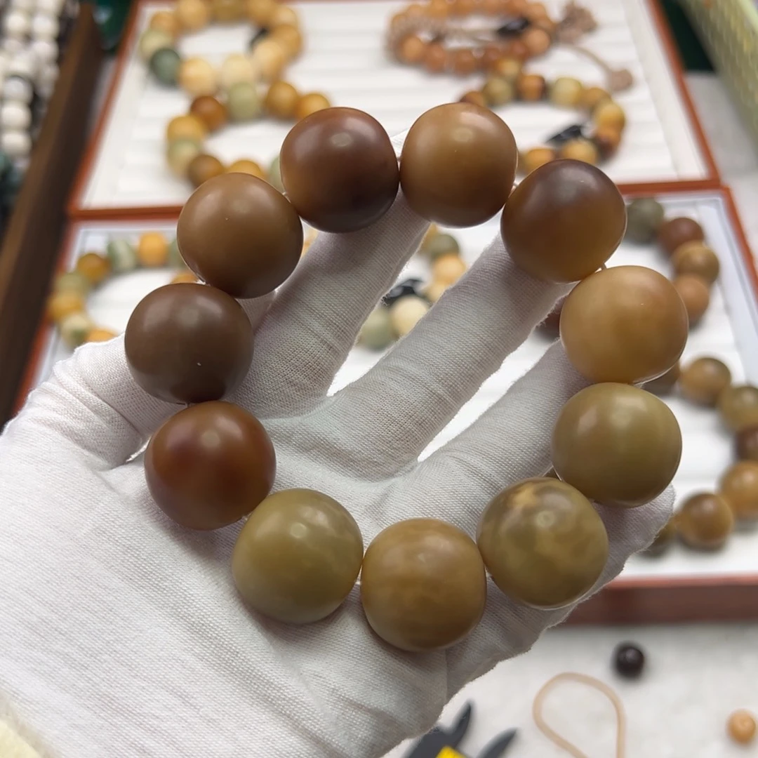 菩提根/象牙果手串卡23.5苹果干磨微瑕