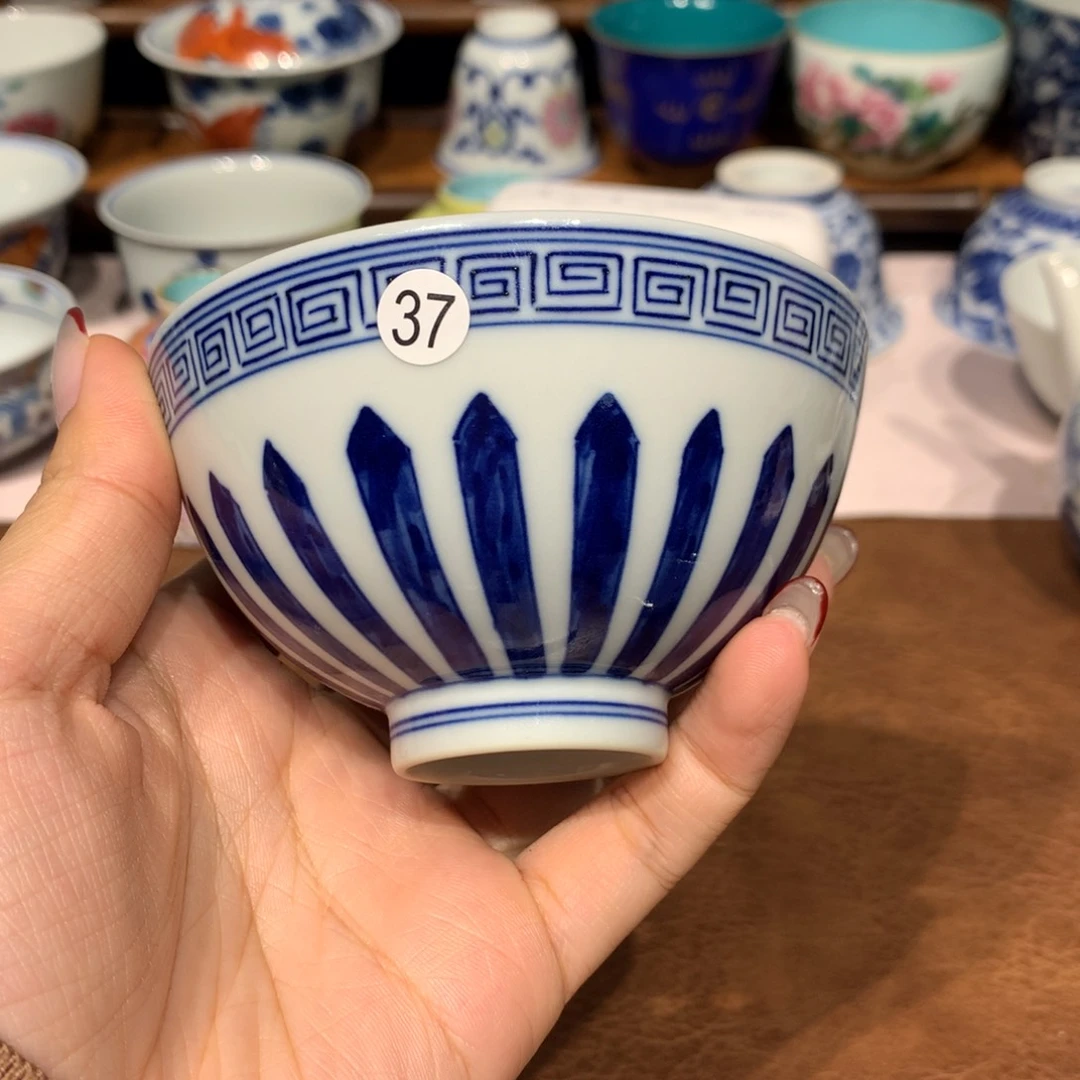 摆件?*?37青花单杯啦啦啦啦