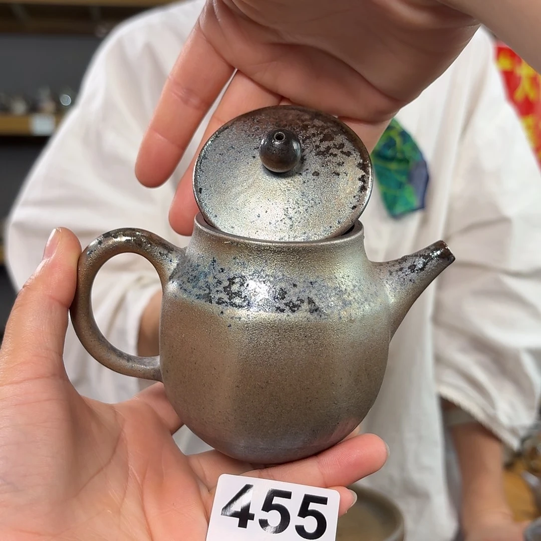 杯坭兴陶纯柴烧原矿泥料纯手工壶