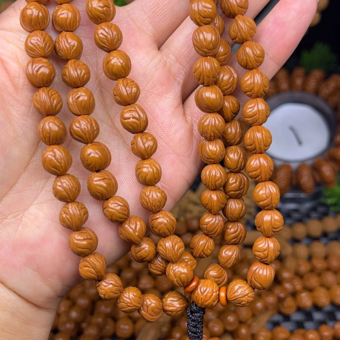 吊坠文玩核桃玉龙脊108颗脖挂08尺寸