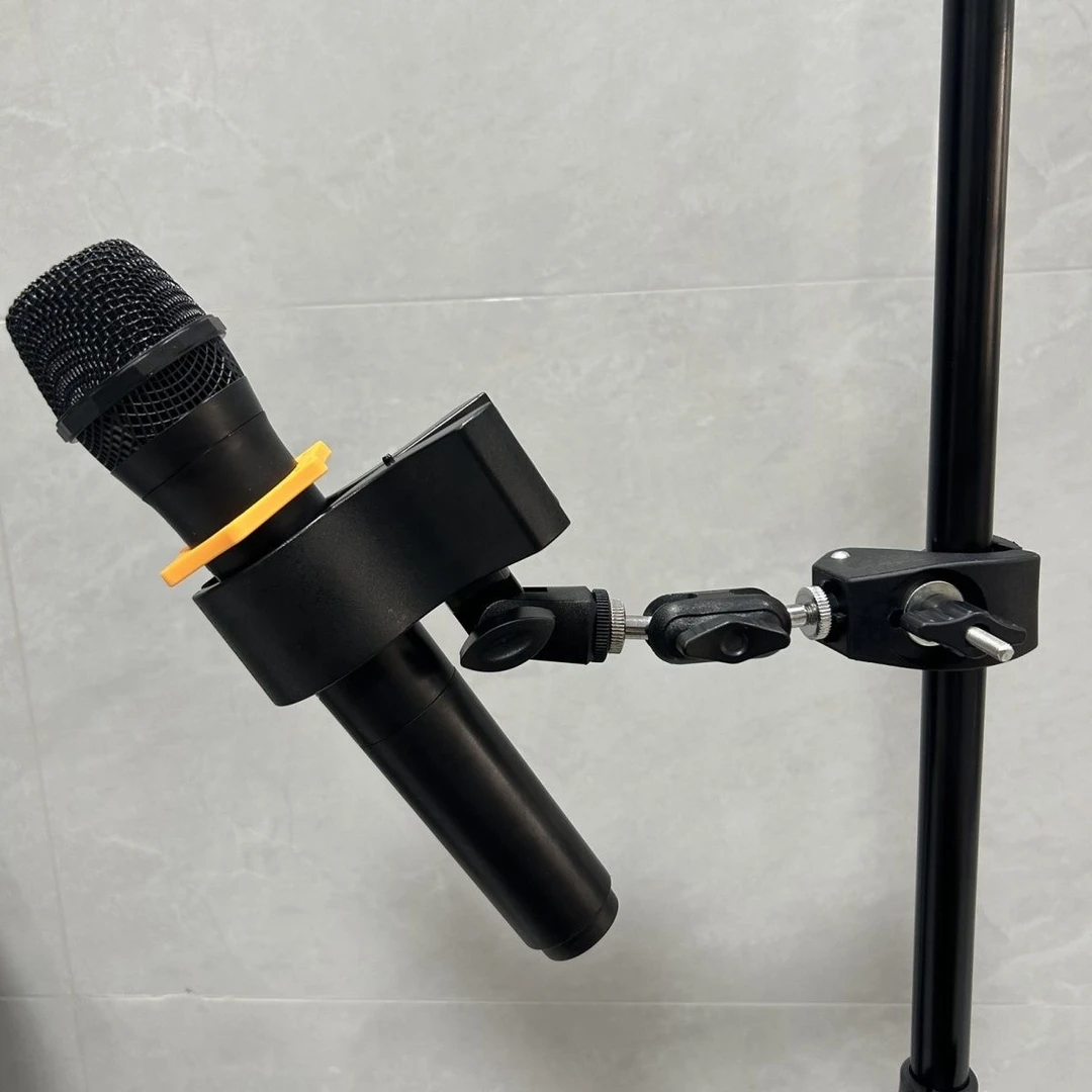 大号钳夹话筒夹支架圆管固定夹k歌麦克风支夹三脚架配件360豌豆