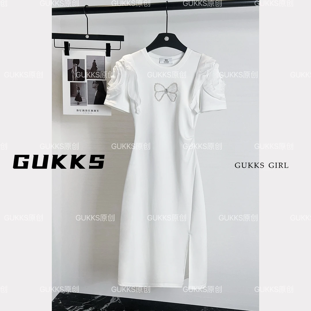GUKKS/2025洋气夏季新款法式连衣裙修身显瘦GK526