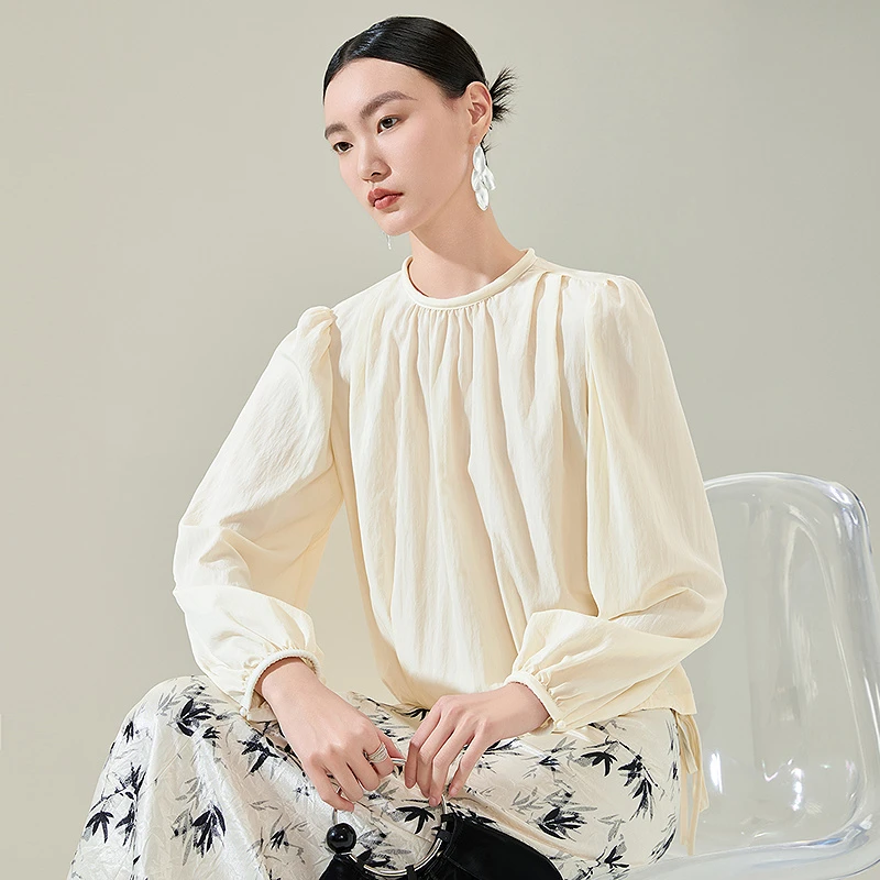 【尚雅专属】MOFAN摩凡秋新款奶油米衬衫MKX471658