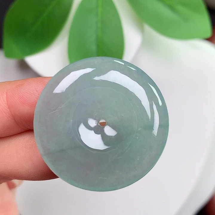 翡翠未镶嵌颈饰平安扣 31.5x5.8mm