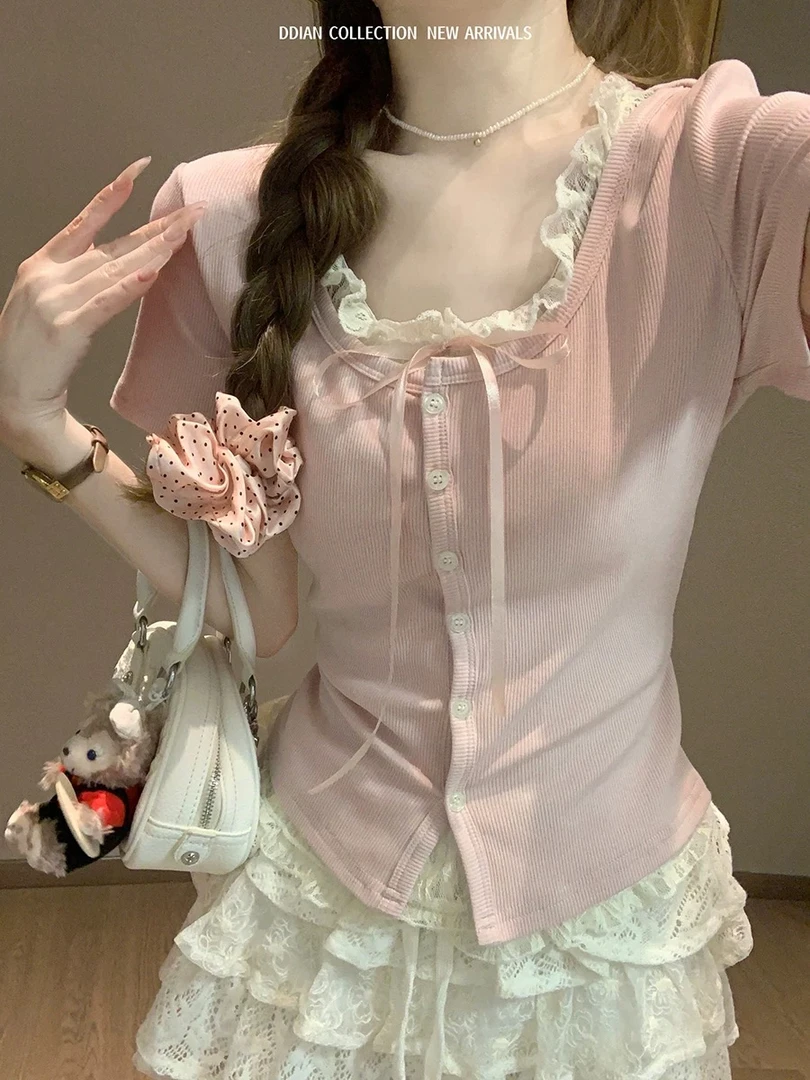 韩系百搭辣妹设计感休闲显瘦女装