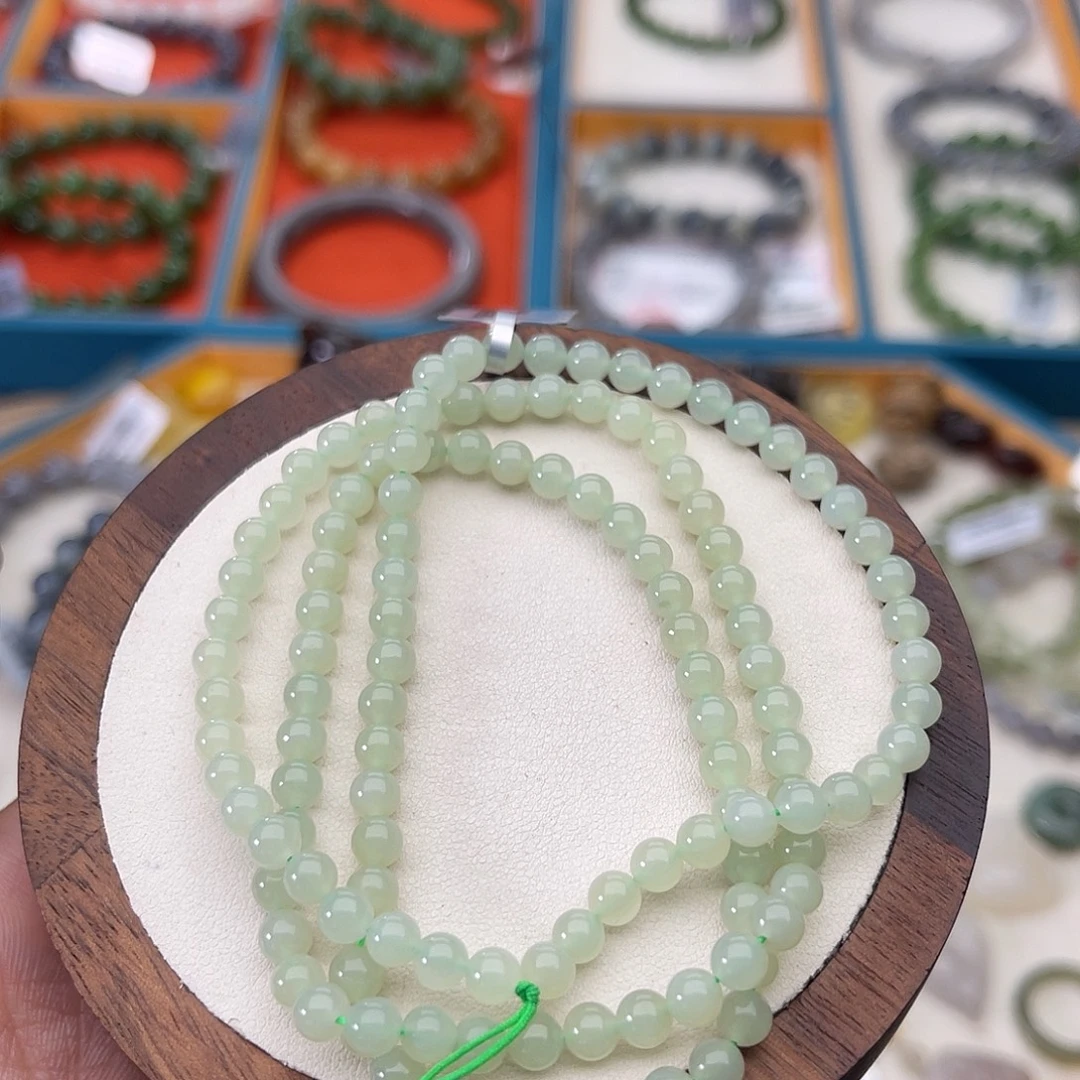 和田玉未镶嵌手串A17卡5