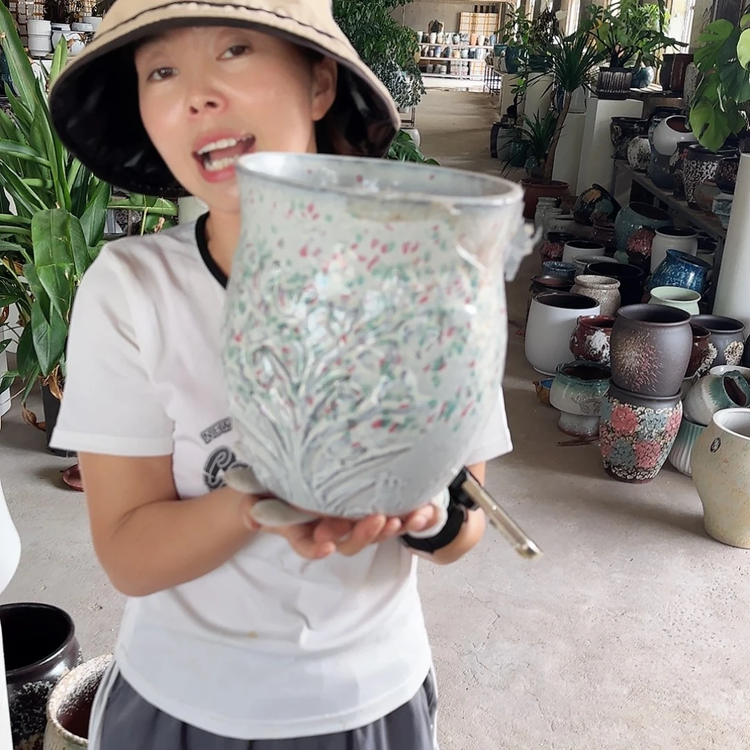 紫砂花盆王嫂花盆0927-108高23口18