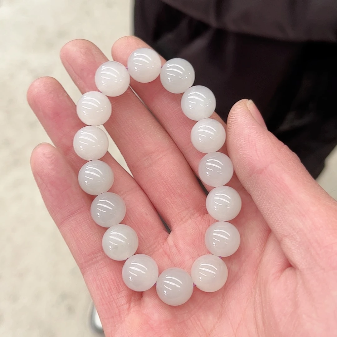 和田玉手链未镶嵌纯天然和田玉手串藕粉200