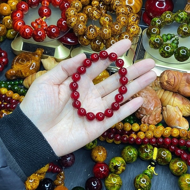 松木琥珀木文玩手串