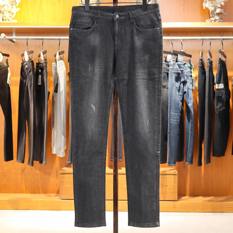 男装 春秋休闲舒适微弹修身牛仔长裤0041