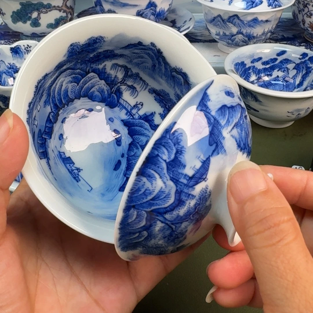 景德镇纯水绘茶具圆圆277