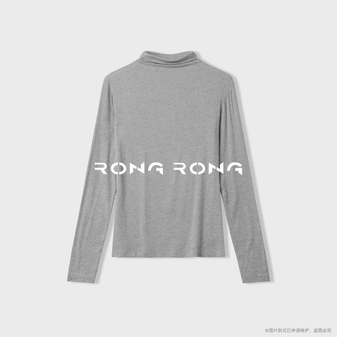 溶溶S【奶皮打底】RONGRONG 山羊绒混纺高领保暖休闲风打底衫P0290