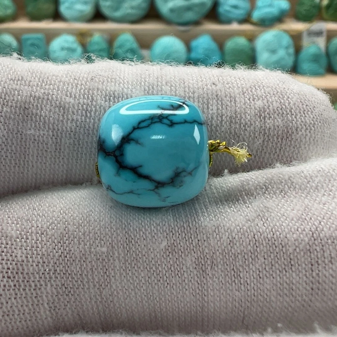 未镶嵌绿松石老型珠12x11.5mm