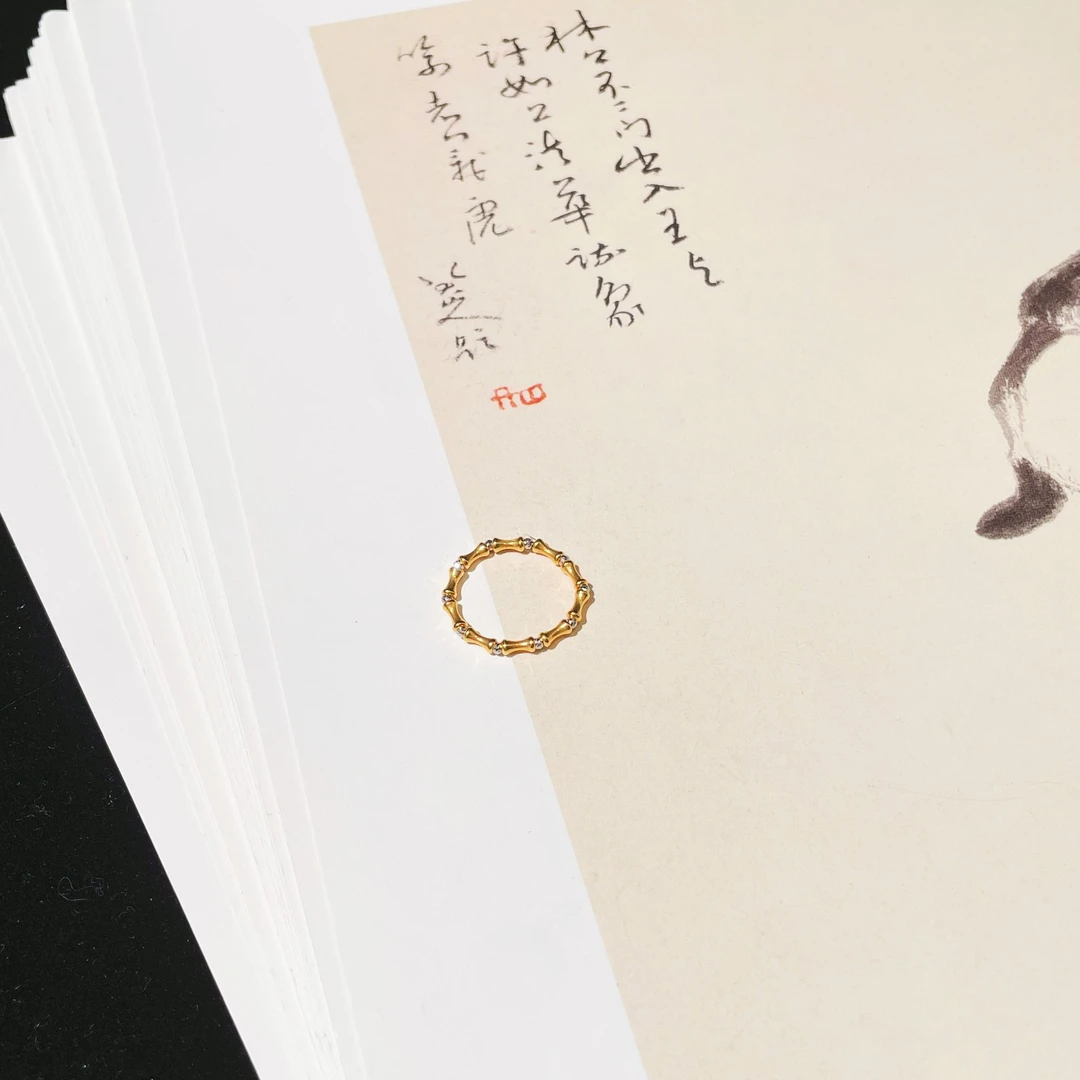 【云上雅岚】满禧 | C3882 18K竹节戒指-2mm