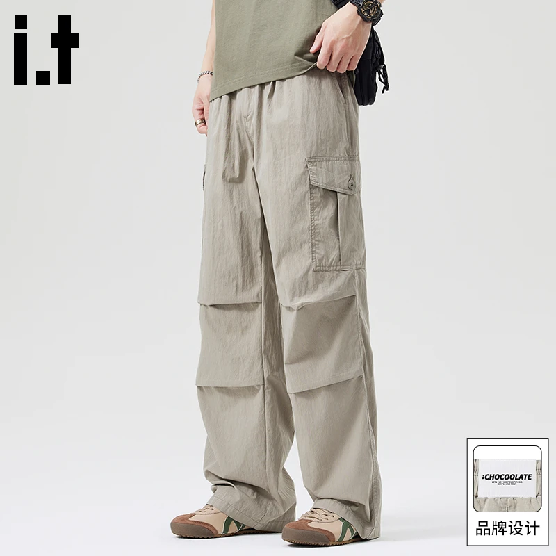 it: CHOCOOLATE美式速干伞兵裤男新款夏季薄款透气直筒工装休闲裤
