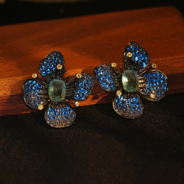 铜合金耳饰 A254法式复古手工春夏气质优雅女神时尚简约耳环