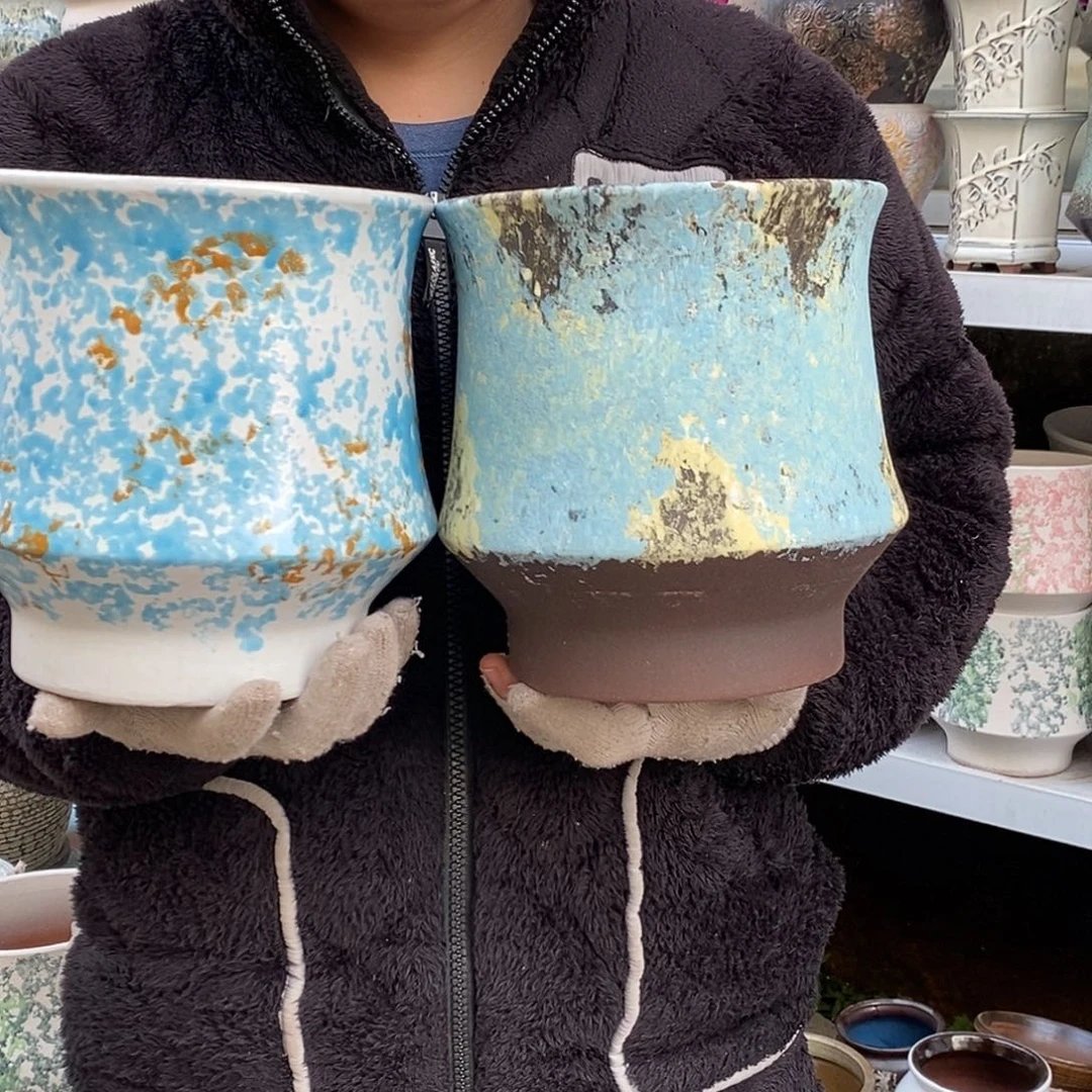 花盆紫砂口20高21福利俩个