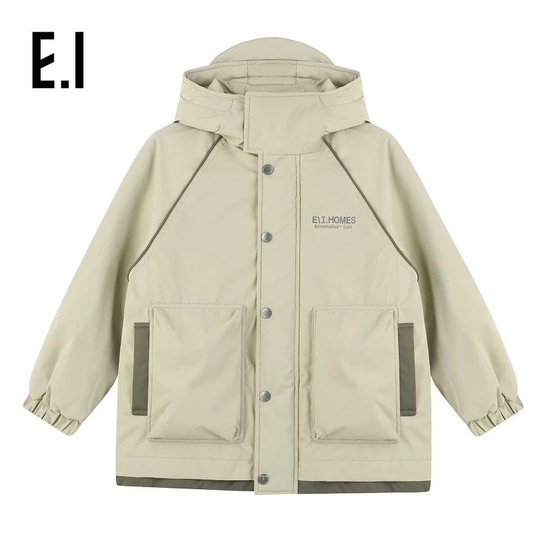 连帽款棉服冬装新款男女童户外运动夹克休闲风衣D8244105163