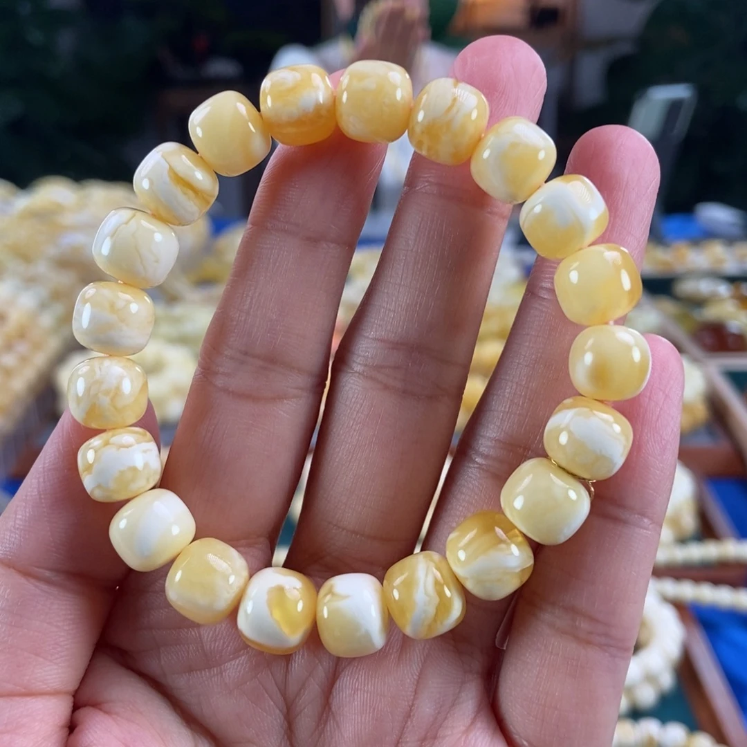未镶嵌琥珀珠宝奇石10瓷白花蜡老型14.01