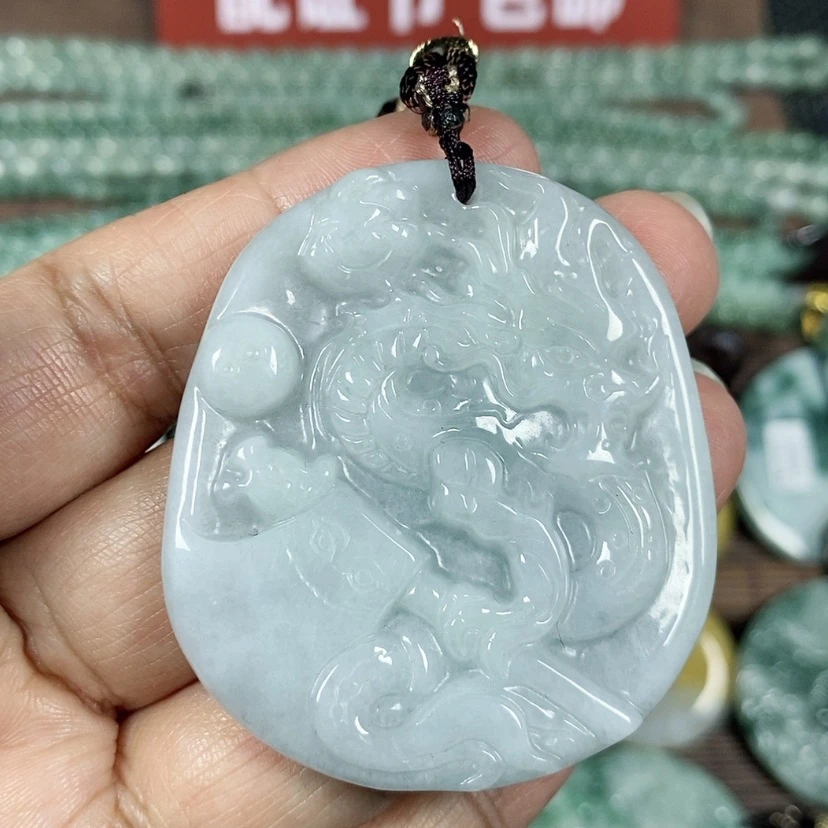【闪购商品】翡翠颈饰未镶嵌玉吊坠翡翠玉府上有龙