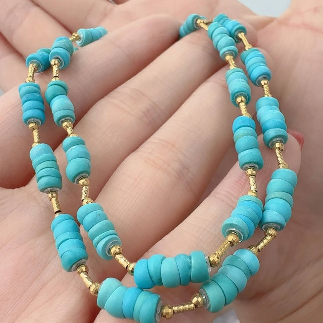 绿松石18K金镶嵌珠宝奇石