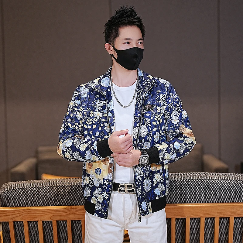 2025秋季潮牌时尚不褪色透气薄款夹克秋季满印休闲夹克外套百搭