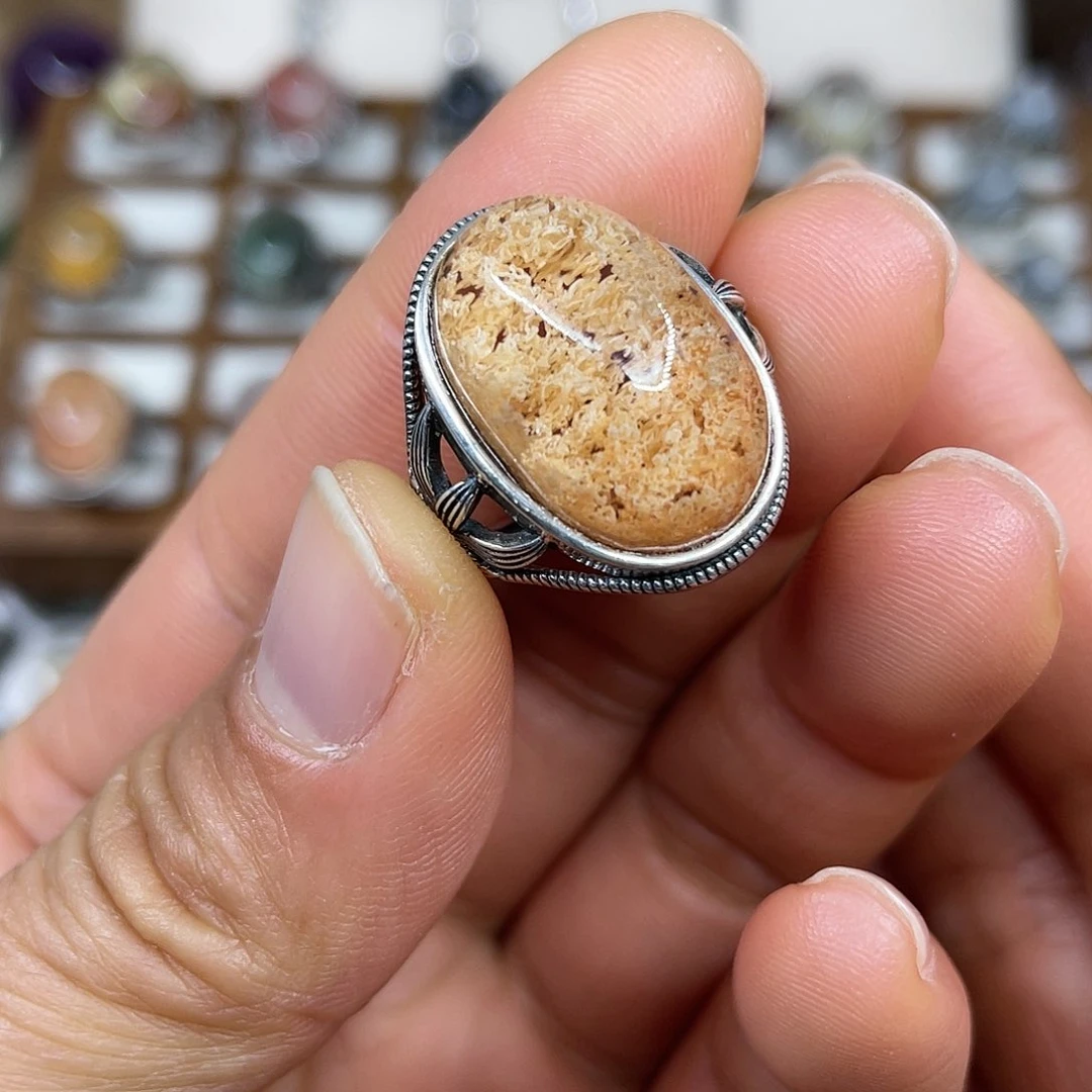 【闪购商品】银S925镶嵌珠宝半成品水晶戒指