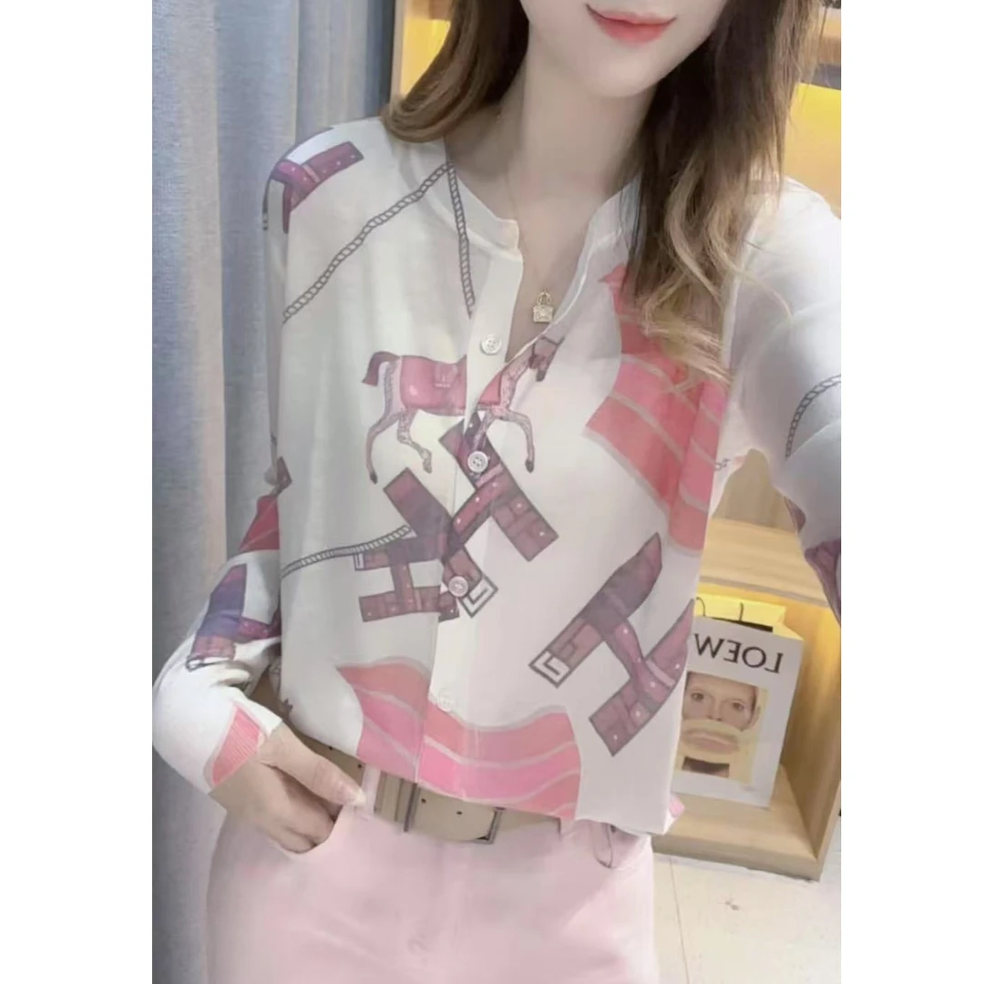 JL【水溶渐变小马】2025早春新款时尚长袖针织衫上衣