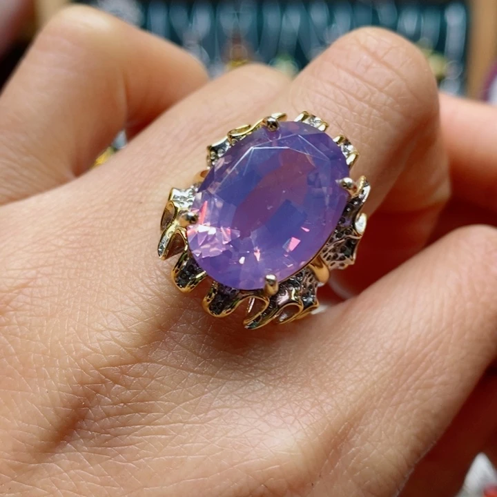 银S925镶嵌戒指水晶天然水晶戒指