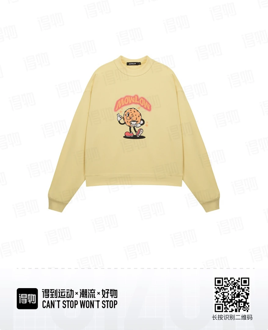 Mowlow 卡通趣味字母印花圆领套头宽松休闲长袖卫衣 女款（020）