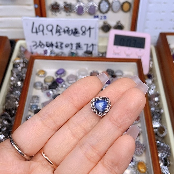 紫晶耳饰银S925镶嵌盒子