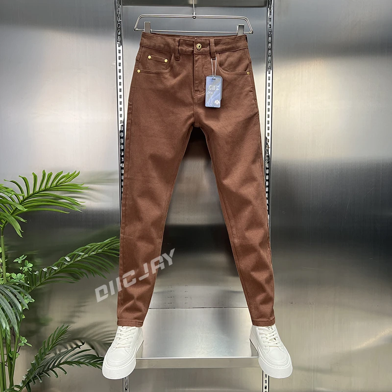 DIIC JAY/狄杰【轻奢】欧版男士牛仔裤修身弹力小直筒商务休闲长裤