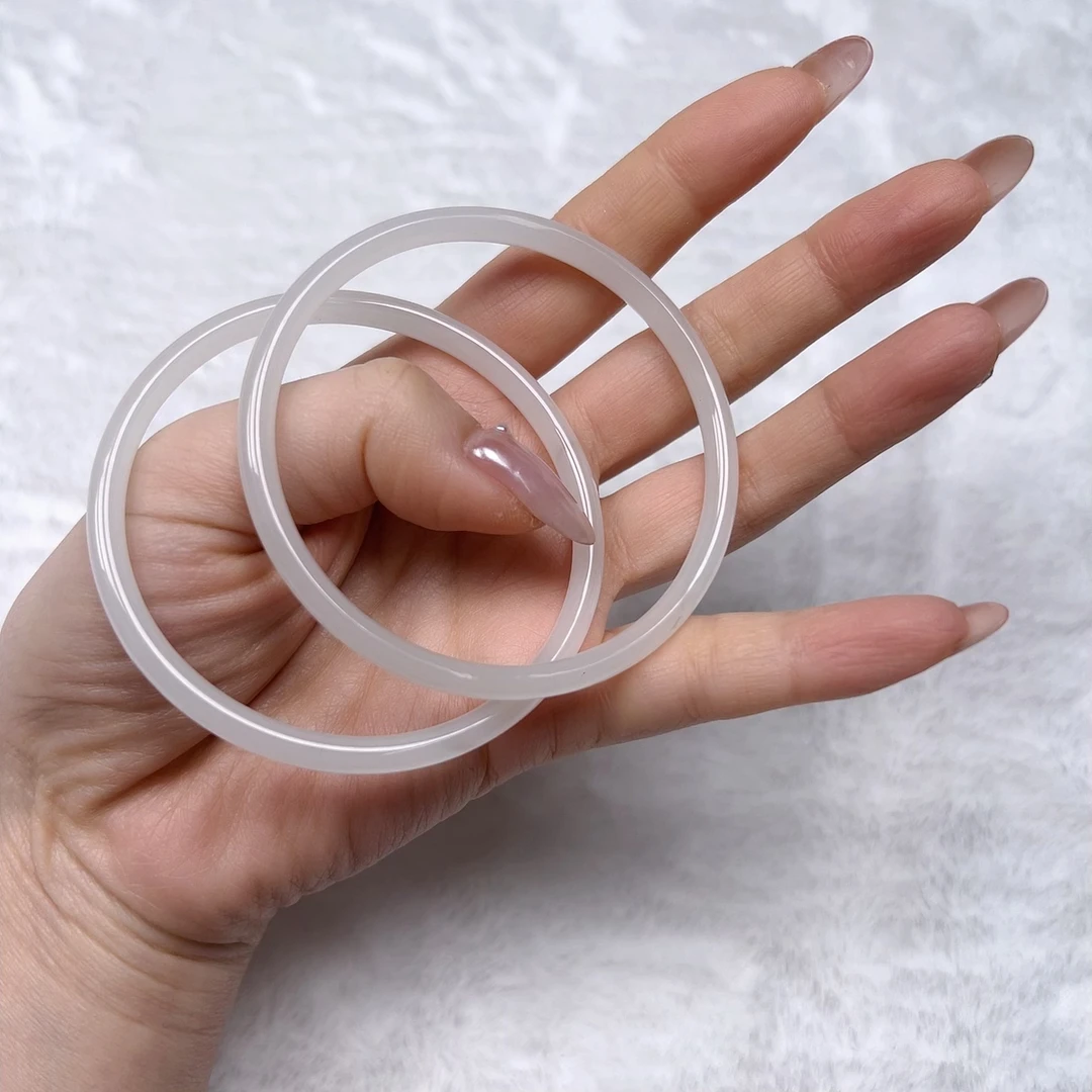 非金属玻璃手镯 白月光64d圈口一步一响叮当镯