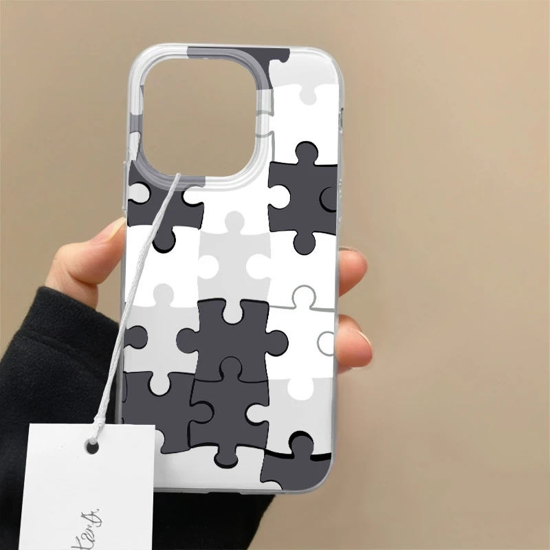 【壳百搭】适用小米15华为mate苹果OV黑白拼图iMD全包防摔手机壳