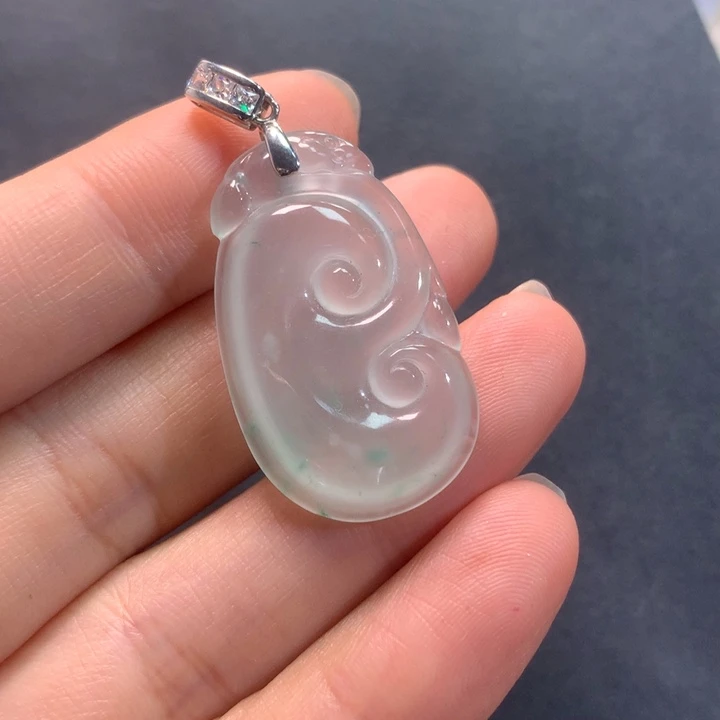 石英质玉银S925镶嵌颈饰