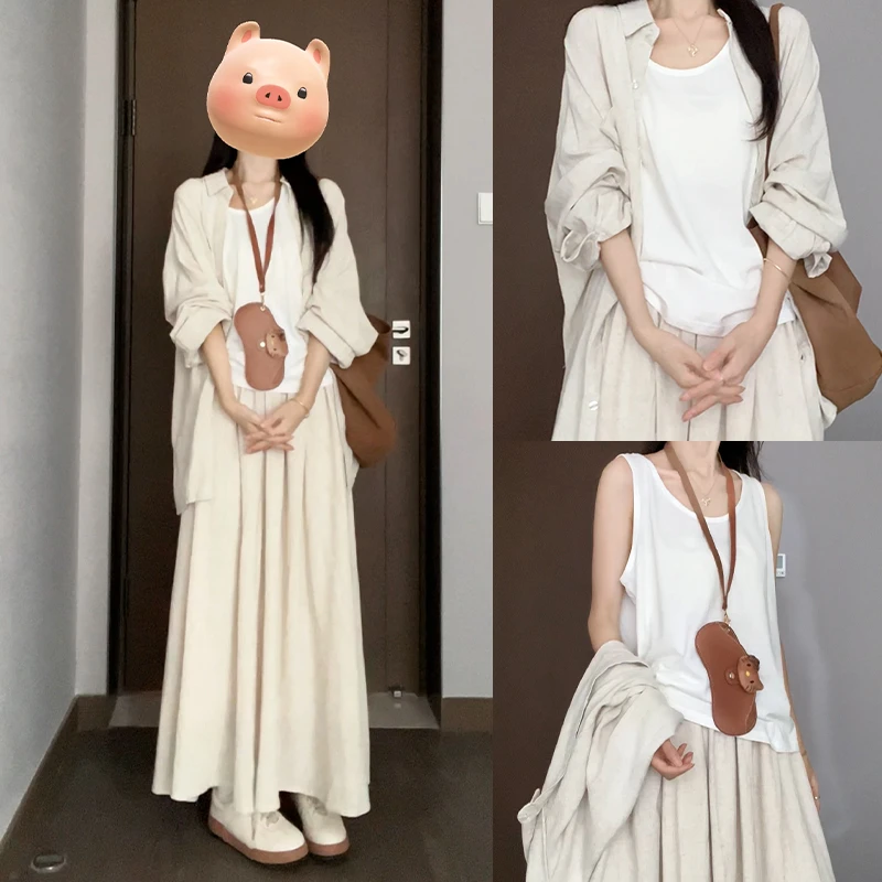 4203套装衬衫连衣裙子女装春季2025新款小个子长裙一整套ootd穿搭