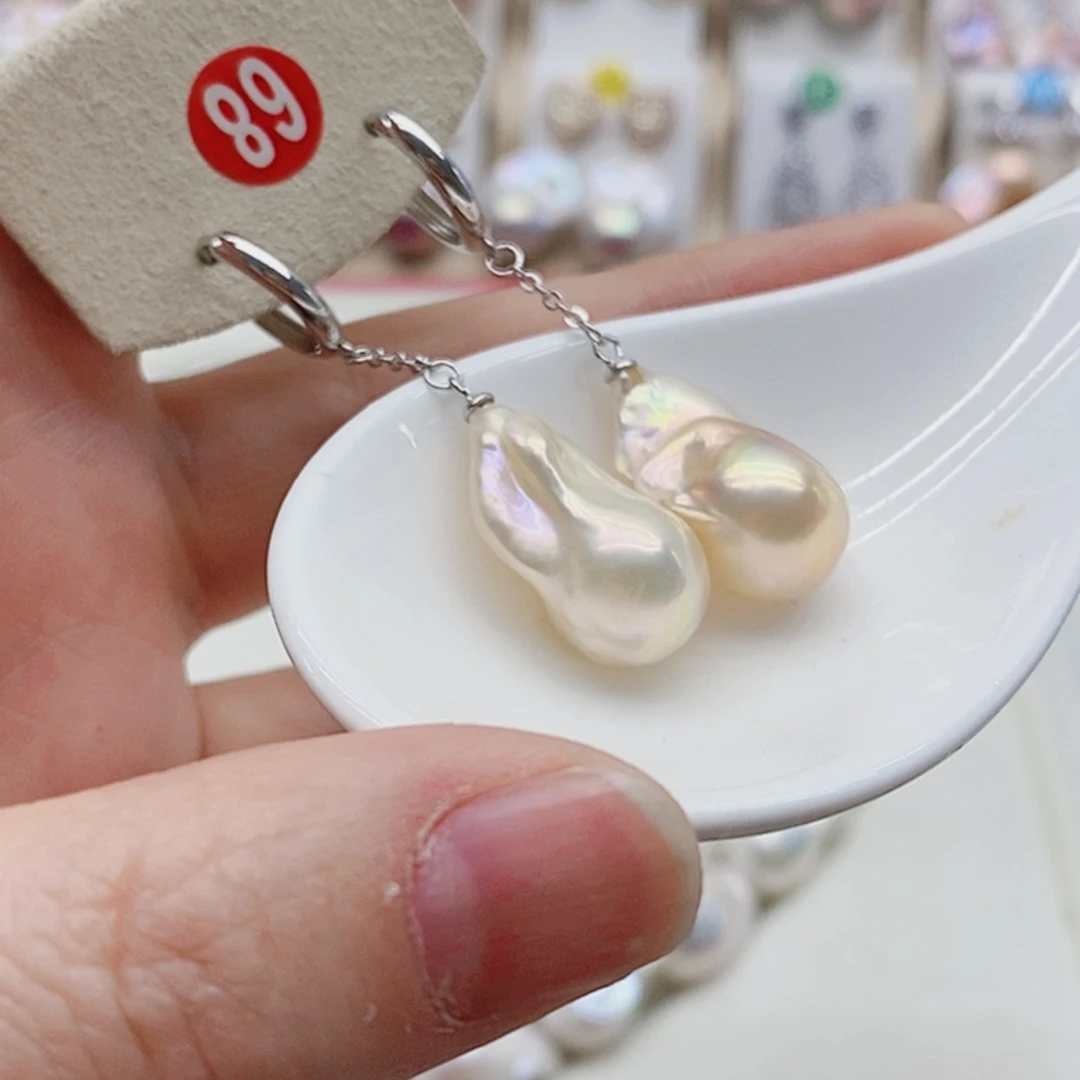 【闪购商品】淡水珍珠耳饰银S925镶嵌B****)