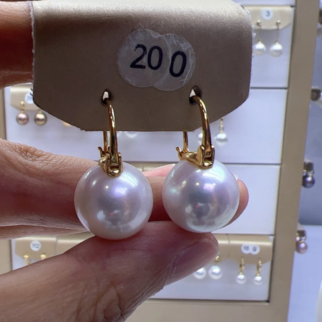 银S925镶嵌淡水珍珠耳饰
