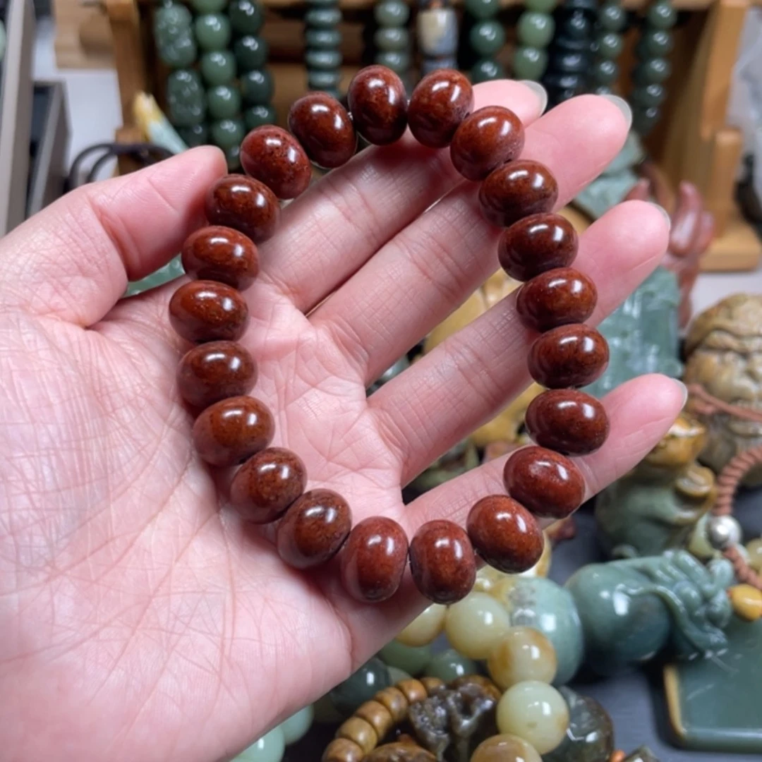 【闪购商品】岫岩河磨玉（透闪石质玉）手链未镶嵌黄***计