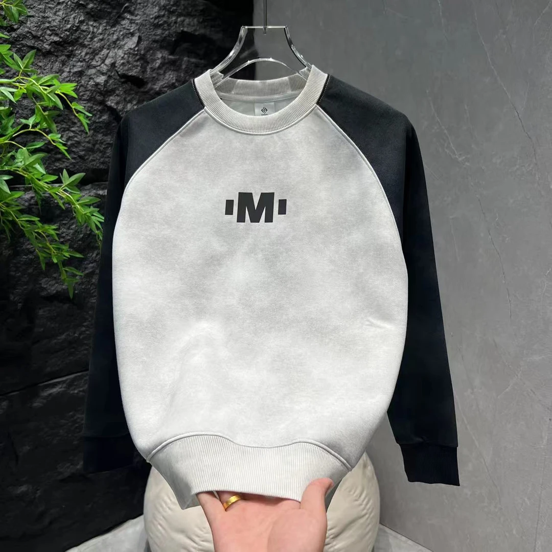 断码青！春季长袖渐变男士拼接套头卫衣下单前看清楚不是纯色