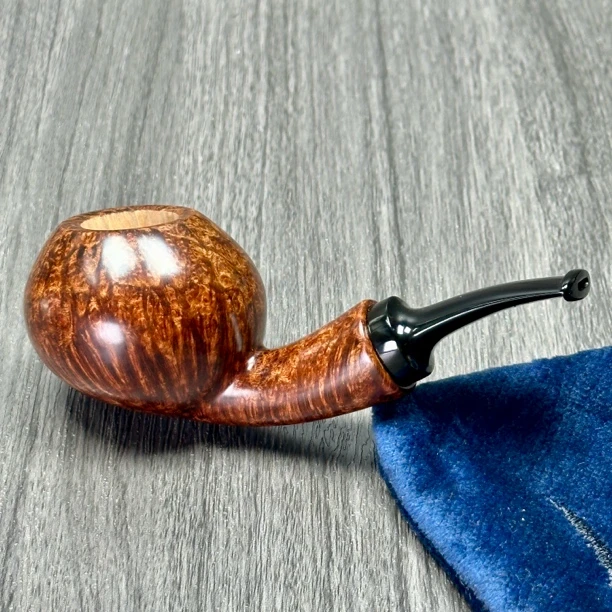 立陶宛帕维尔烟斗光面苹果斗弯斗叼斗石楠木手工进口斗医生徒弟