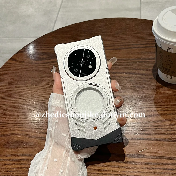 适用oppofindn5手机壳高级铝合金旋转磁吸支架findn5折叠屏保护壳