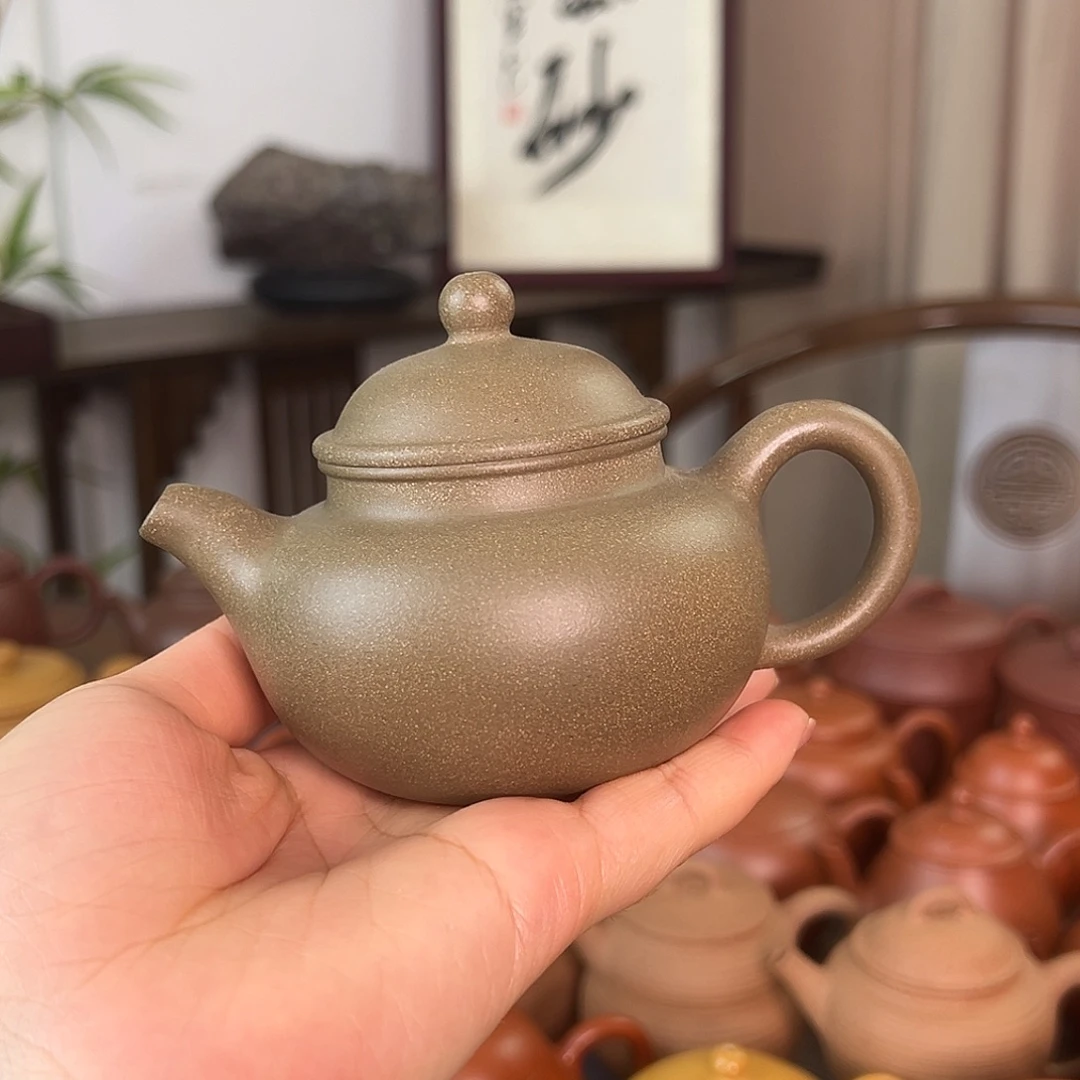 茶壶紫砂精品原矿青段仿古莲子150cc左右