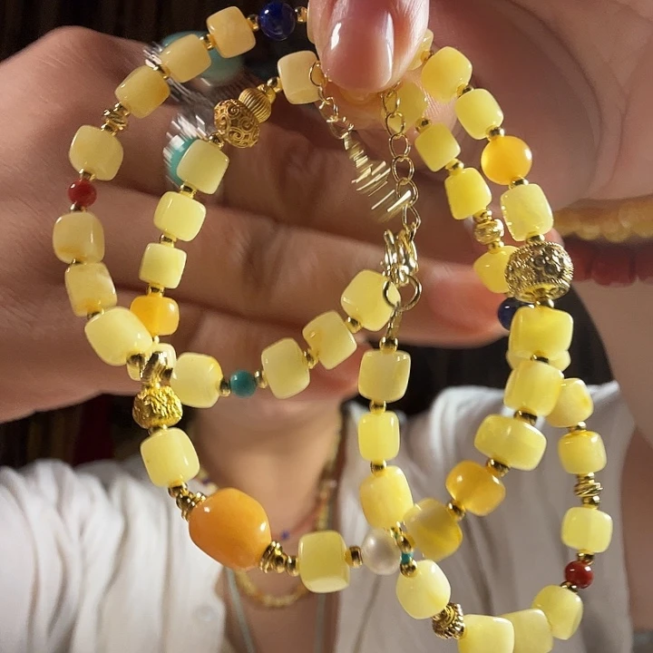 未镶嵌蜜蜡手链赛*丫