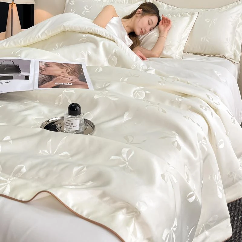 A类提花水洗冰丝夏凉被四件套夏季凉感丝滑空调被单人夏被薄被子4