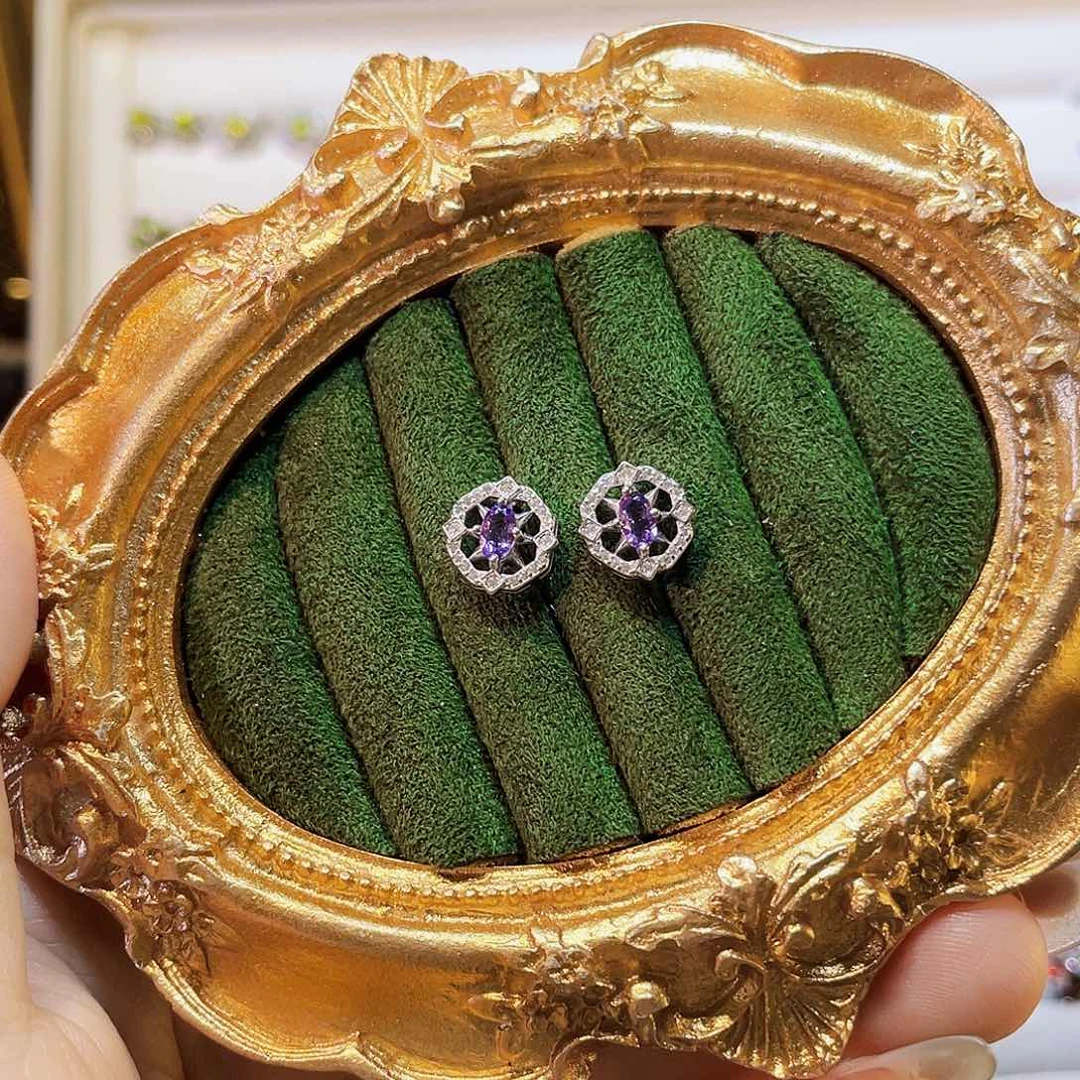 925银紫六芒星耳钉（原59特清不退换）