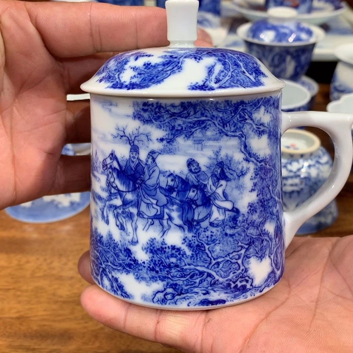 晓竹窑青花孔明出山