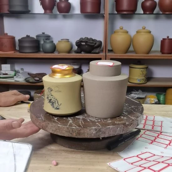 紫砂茶叶罐正品合金盖7146  正品7214